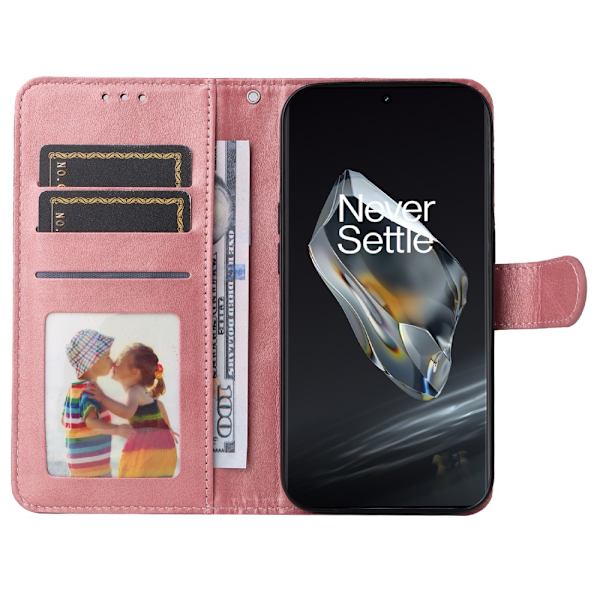 SKALO OnePlus 12R 5G PU-læder Pungetui - Vælg farve Pink