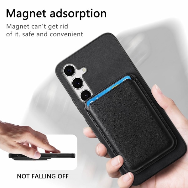 SKALO Samsung S25+ 2-i-1 PU-Läder Skal+Korthållare - Svart Svart