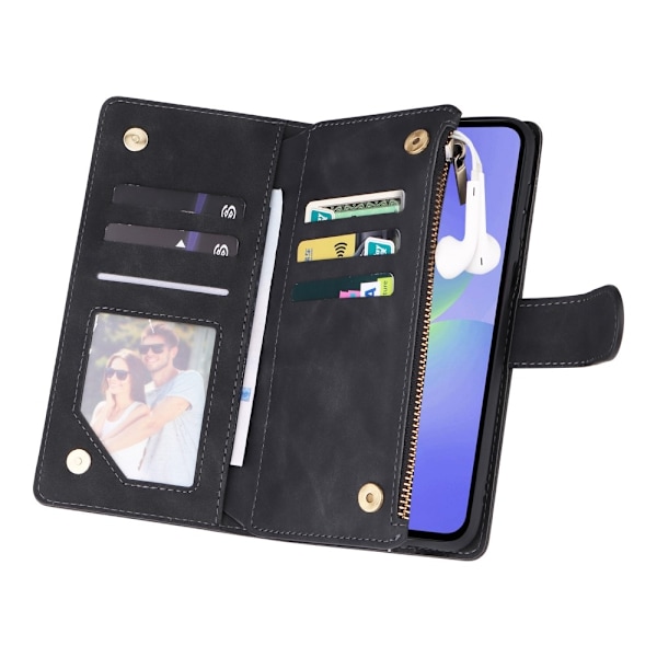 SKALO Samsung A36 5G Zipper PU-Läder Plånboksfodral - Svart Svart