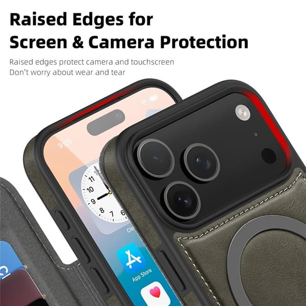 SKALO iPhone 17 Pro Slim Lompakkokotelo - Harmaa Grey