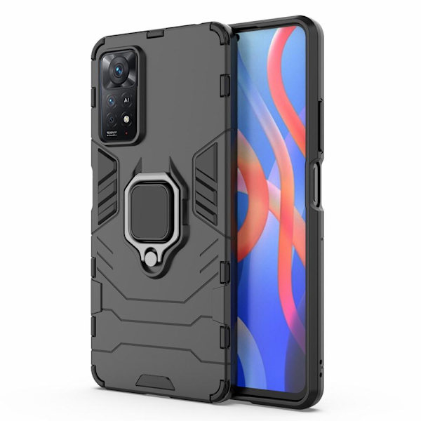 SKALO Xiaomi Redmi Note 11 Pro Armor Hybrid Metallring skal - Svart Svart