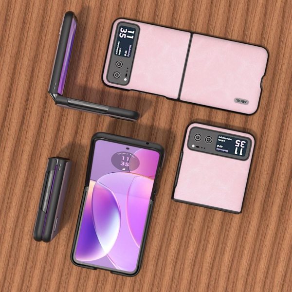 SKALO Motorola Razr 40 5G ABEEL PU-Läder Fold Skal - Rosa Rosa