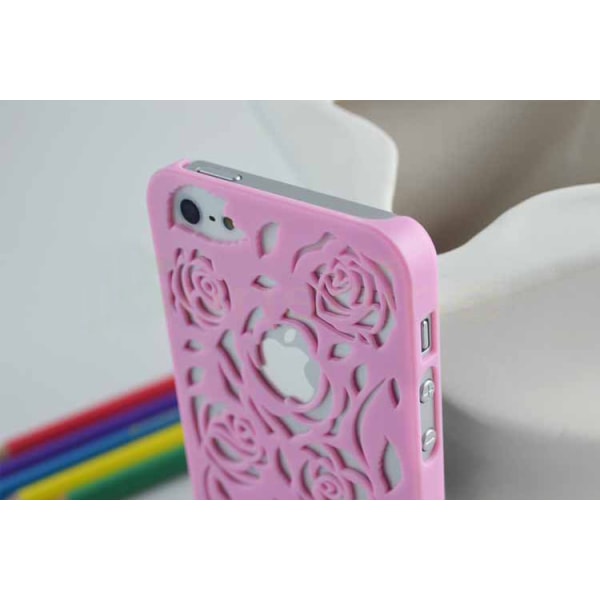 Rose-mønstret etui til iPhone 5 / 5S / SE - flere farver Blue