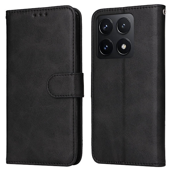 SKALO Xiaomi 14T PU-nahkainen Lompakkokotelo - Valitse väri Black