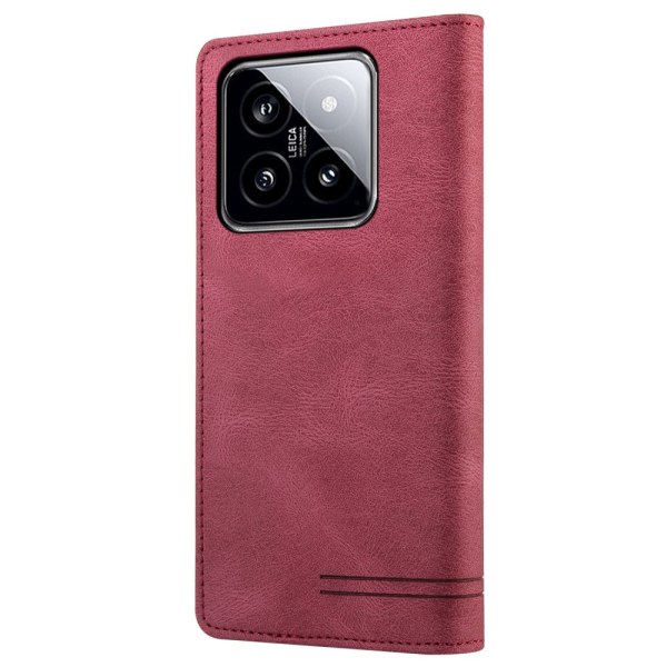 SKALO Xiaomi 14 5G GQ.UTROBE Plånboksfodral i PU-Läder - Röd Röd
