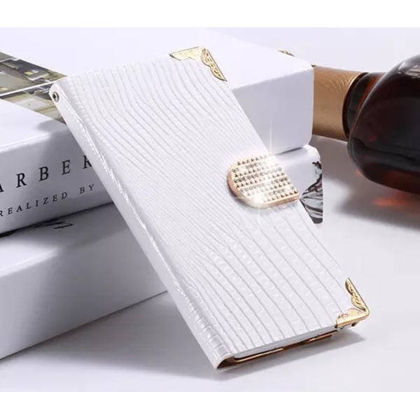 Plånboksfodral Croco Bling Sony Z3 Compact White