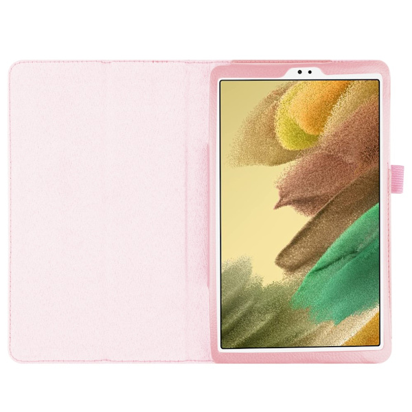 SKALO Samsung Tab A7 Lite Duofold Litchi Fodral - Rosa Rosa