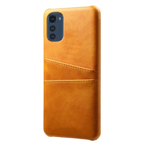 SKALO Motorola Moto E32/E32s PU-læder Kortholder Cover - Lys bru Light brown