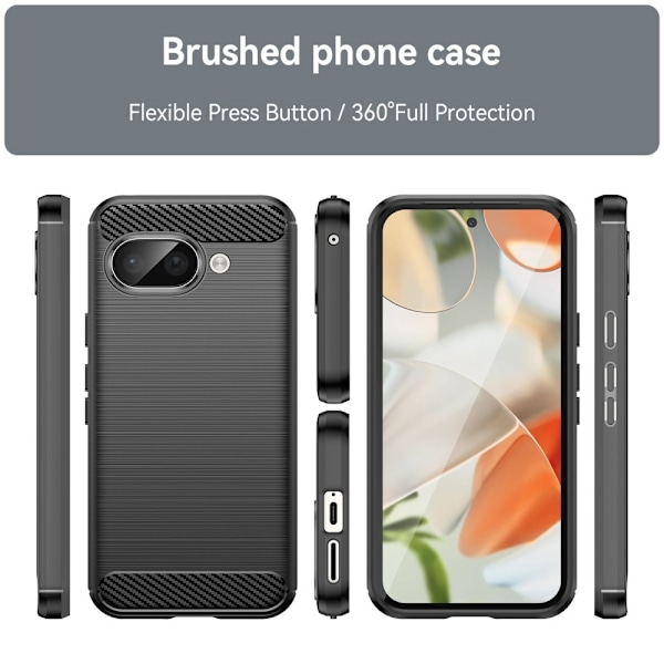 SKALO Google Pixel 9a Armor Carbon Suojakuori - Valitse väri Black
