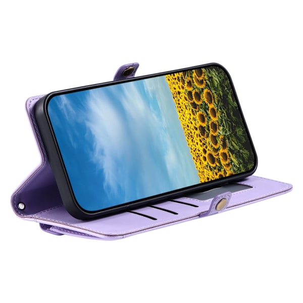 SKALO iPhone 16e PU-Læder Kuvert Flip Cover - Lilla Purple