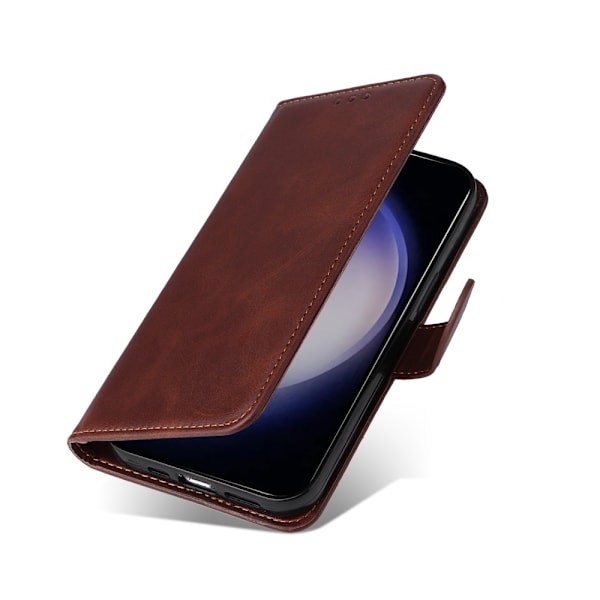 SKALO Samsung S25 PU-læder Flip Cover - Vælg farve Brown