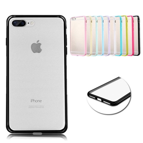 Transparent frostat skal med färgad ram iPhone 6/6S Plus - fler Grön