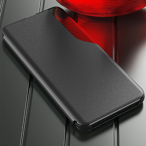SKALO Samsung S25 Edge Clear View Window Kotelo - Punainen Red