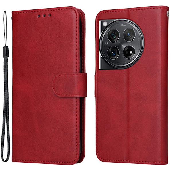 SKALO OnePlus 12 5G PU-læder Pungetui - Vælg farve Red