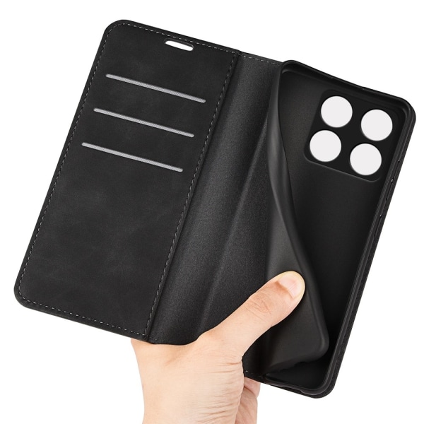 SKALO OnePlus 10T 5G Flip Cover m. pung i PU-læder - Sort Black