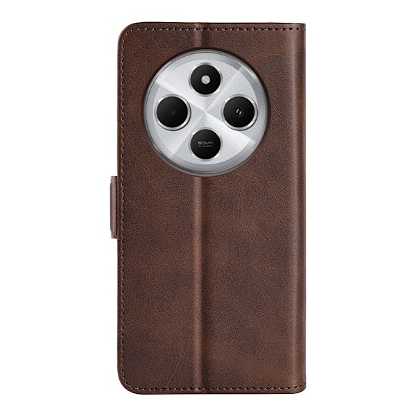 SKALO Xiaomi Redmi 14C Premium Wallet Lompakkokotelo - Ruskea Brown