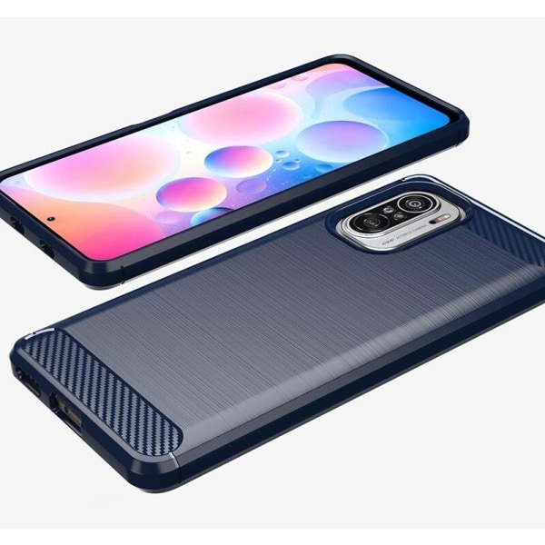 SKALO Xiaomi Poco F3 Armor Carbon Stødsikker TPU-cover - Vælg fa Grey