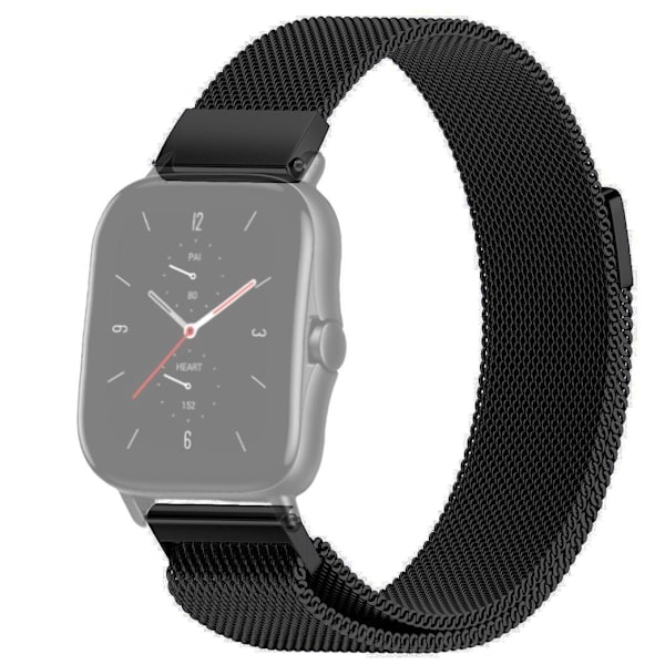 SKALO Milanese Loop till Amazfit GTS 2/2e/2 Mini - Fler färger Svart