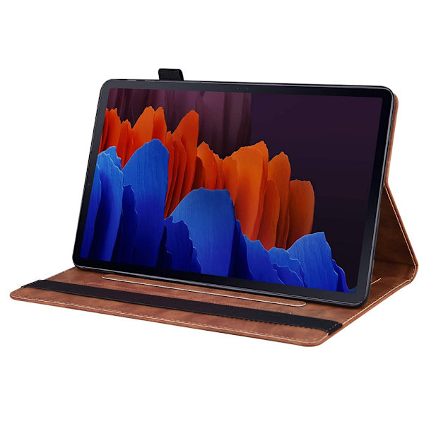SKALO Samsung Tab S8 Ultra PU-nahkainen lompakkokotelo, jossa on kynäosasto - Ruskea Brown