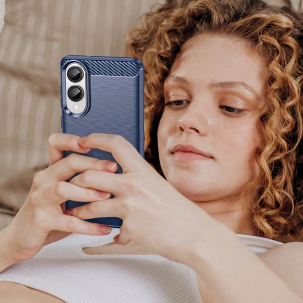SKALO Samsung S25 Edge Armor Carbon Suojakuori - Valitse väri Blue