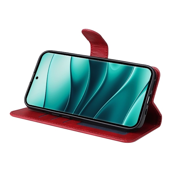 SKALO Xiaomi Redmi Note 14 Pro+ 5G PU-nahka Lompakkokotelo - Valitse väri Red