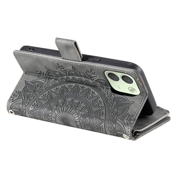 SKALO Big Wallet Mandala Plånboksfodral för Xiaomi Redmi Note 17 Pro - Grå grå