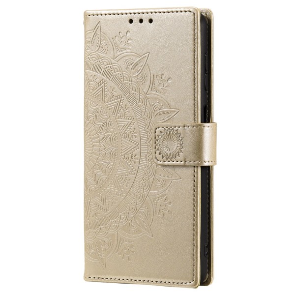 SKALO Samsung S23 FE Mandala Plånboksfodral - Guld Guld