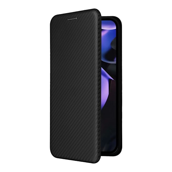 SKALO Google Pixel 9a Carbon Fiber Flip Cover - Sort Black