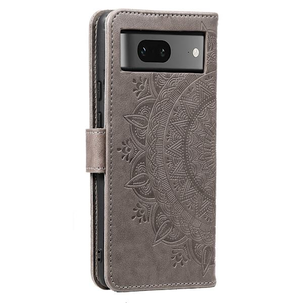 SKALO Google Pixel 8 Mandala Plånboksfodral - Grå grå