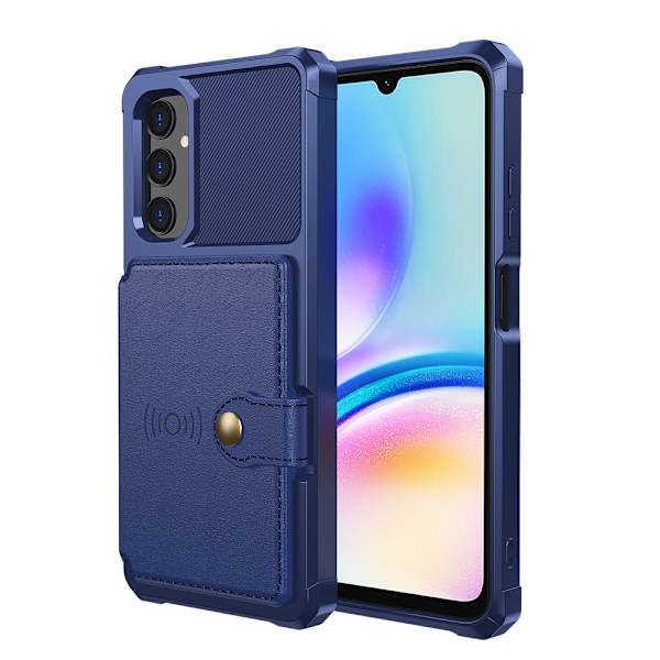 SKALO Samsung A05s 4G Stødsikker cover med pung - Blå Blue