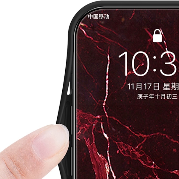 SKALO Samsung A26 5G Marmor Hærdet Glas TPU Cover - #1 Multicolor