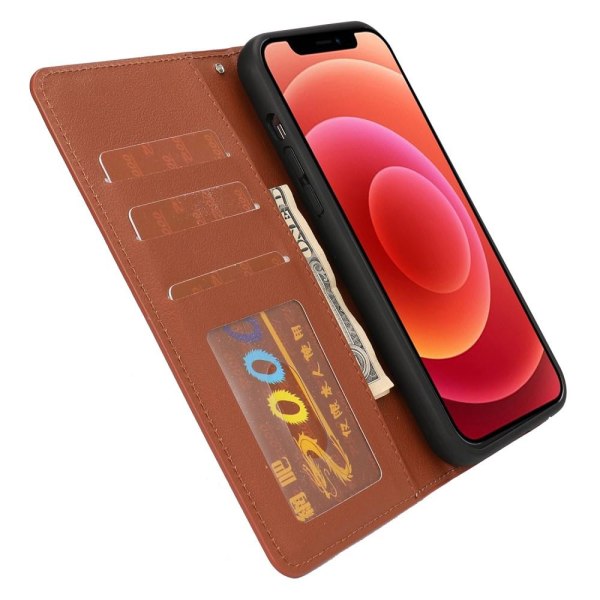 SKALO iPhone 13 Pro DOLIZMA 2 in 1 Magnet Wallet Case - ruskea Brown