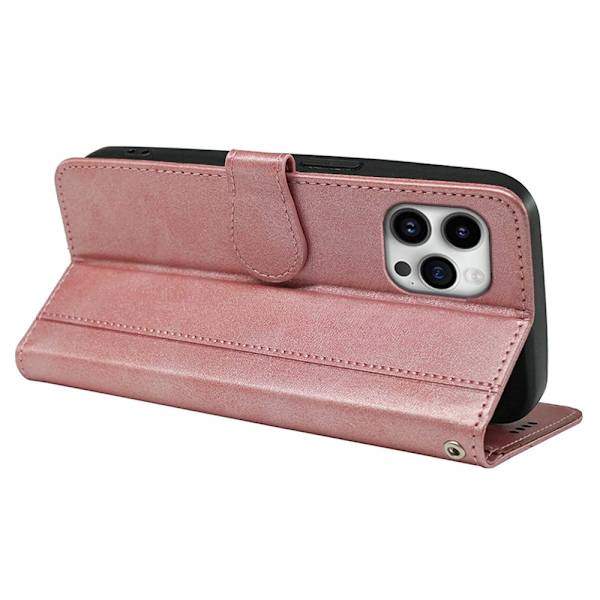 SKALO iPhone 16 Pro Max Plånboksfodral i PU-Läder - Roséguld Rosa guld