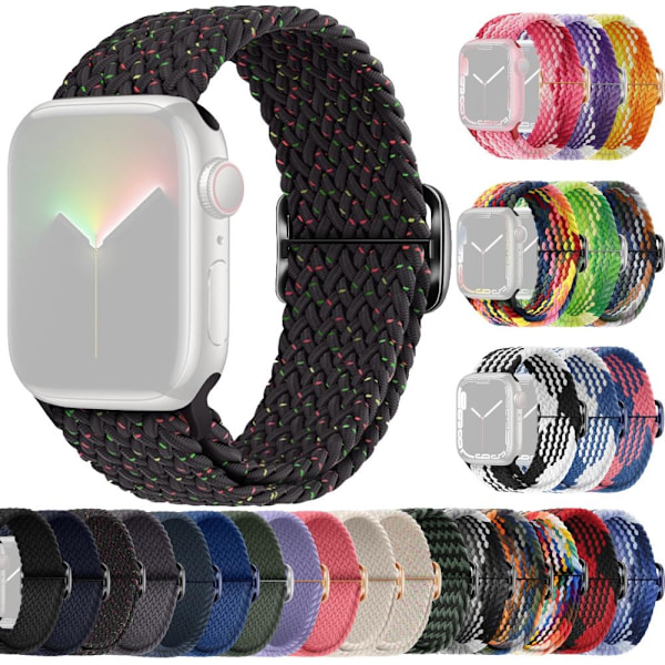 SKALO Flätat tygarmband Apple Watch Series 10 46mm - Fler färger multifärg