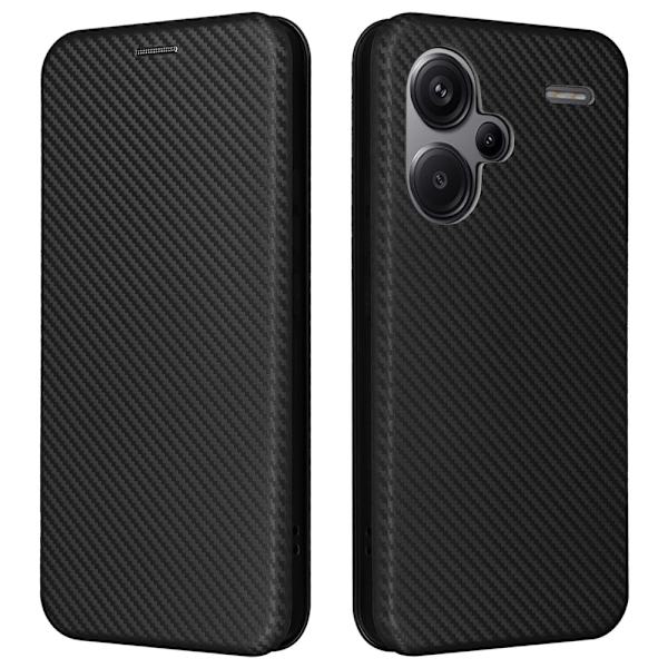 SKALO Xiaomi Redmi Note 13 Pro+ Carbon Fiber Plånboksfodral - Svart Svart