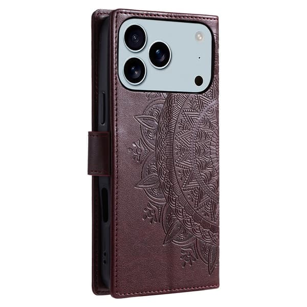 SKALO Mandala Plånboksfodral för iPhone 18 Pro Max - Brun Brun