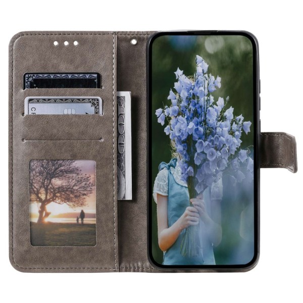 SKALO Samsung S23 Plus Mandala lompakkokotelo - Harmaa Grey