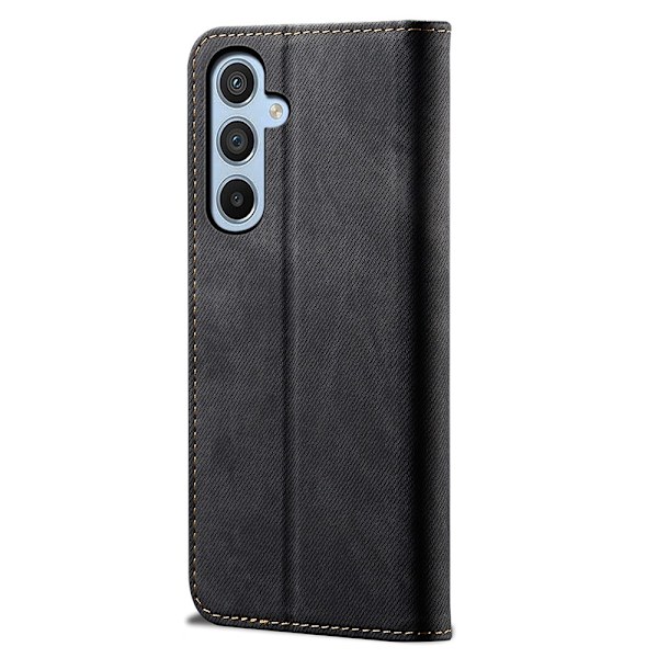 SKALO Samsung A25 5G Jeans Lompakkokotelo - Musta Black