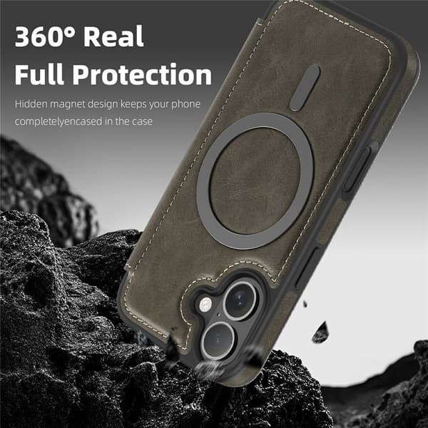 SKALO iPhone 17 Slim Lompakkokotelo - Harmaa Grey