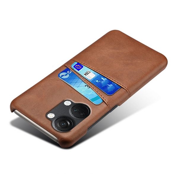 SKALO OnePlus Nord 3 5G / Ace 2V PU-nahkainen Korttikotelo - Ruskea Brown