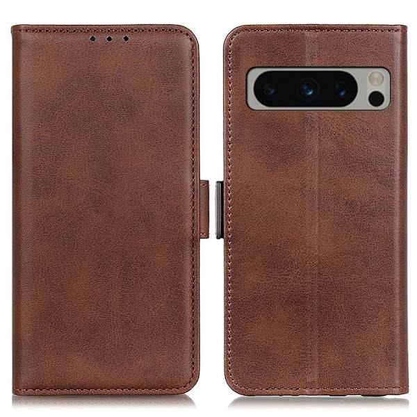 SKALO Google Pixel 8 Pro Premium Wallet Lompakkokotelo - Ruskea Brown