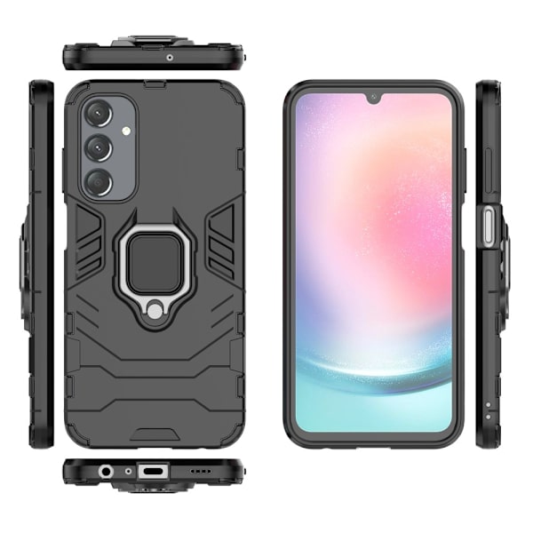 SKALO Samsung A25 5G Armor Hybridi metallirengas kuori - Musta Black