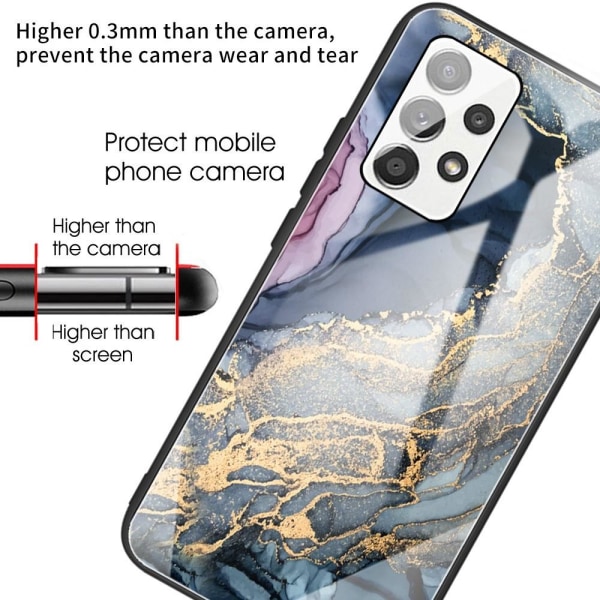 SKALO Samsung A53 5G Marmor hærdet glas TPU Cover - #2 Multicolor