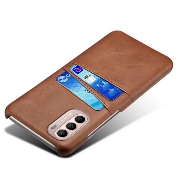 SKALO Moto G31 / G41 PU Læder Kortholder Cover - Brun Brown