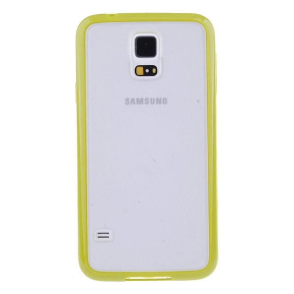Frosted Transparent cover med farvet ramme Samsung S5 - flere farver White