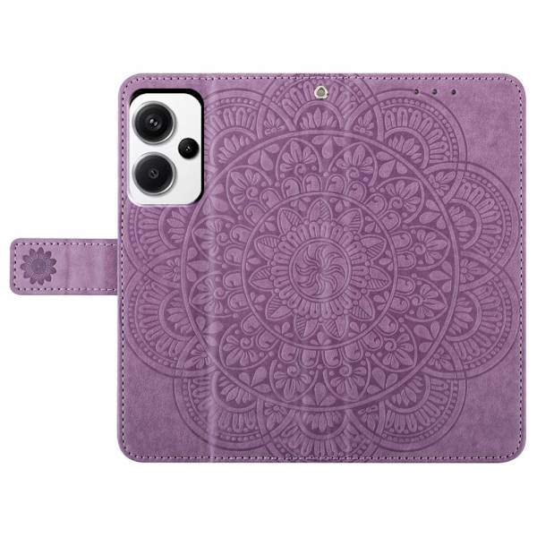 SKALO Xiaomi Redmi Note 13 Pro+ Mandala Flip Cover - Lilla Purple
