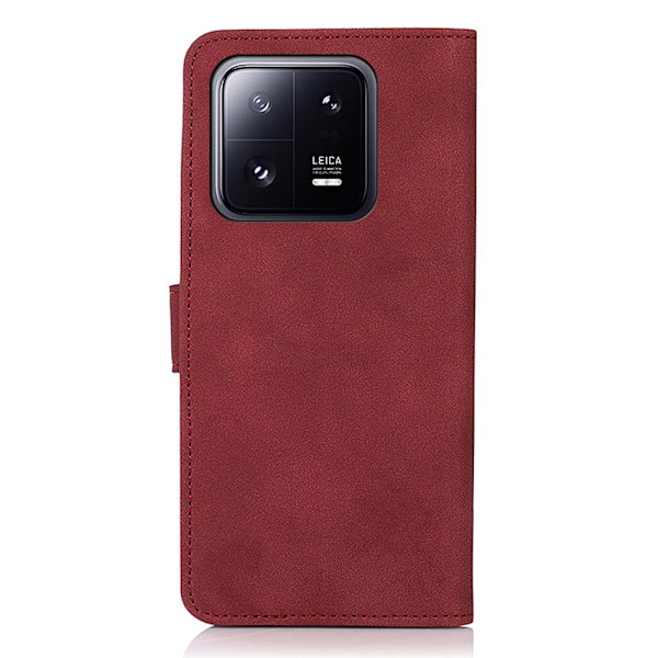 SKALO Xiaomi 13 Pro 5G KHAZNEH Lompakkokotelo PU-nahasta - Punainen Red