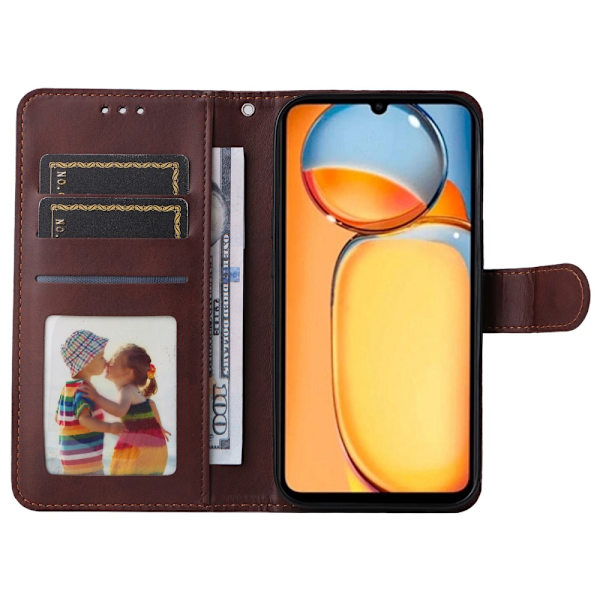 SKALO Xiaomi Redmi 13C 4G PU-nahkainen Lompakkokotelo - Valitse väri Brown
