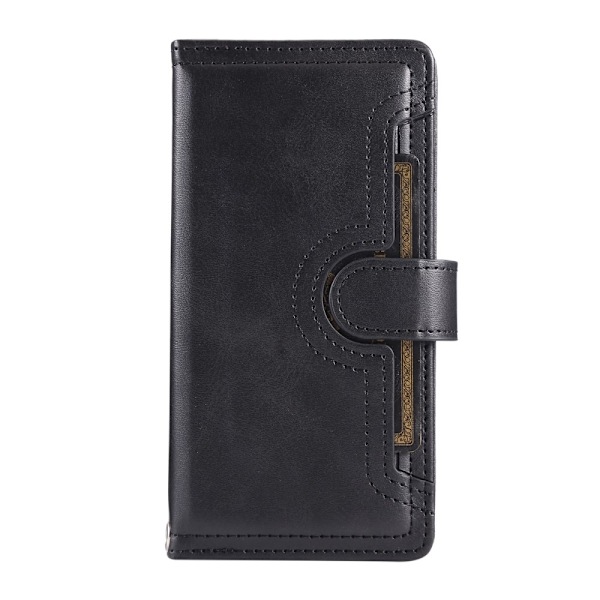 SKALO Samsung S25 Edge Big Wallet Flip Cover - Sort Black