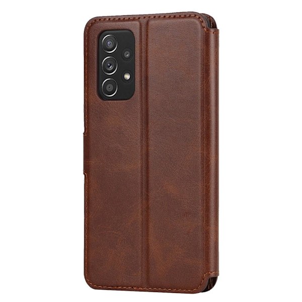 SKALO Samsung A53 5G Premium Cut Lompakkokotelo - Tummanruskea Dark brown
